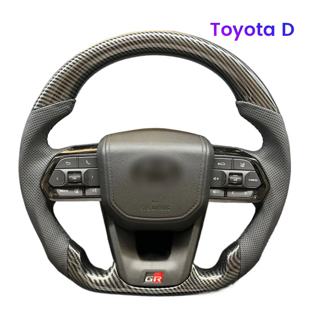 Carbon Fiber Steering Wheel For Toyota GT 86 FORTUNER FJ Cruiser HIACE LC70/76/79 Land Cruiser CROWN ALPHARD VELLFIRE HILUX