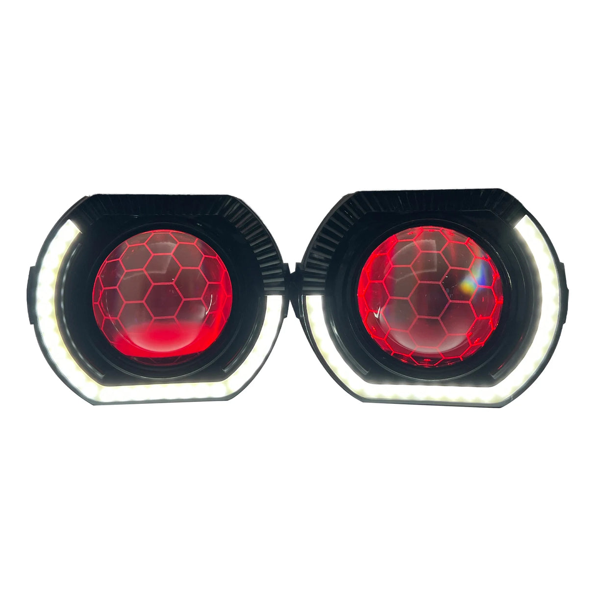 RGB Chasing Color Adjustable Frozen Angry Eye Shroud LED Projector H4 Headlight Retrofit Kits for Landcruiser