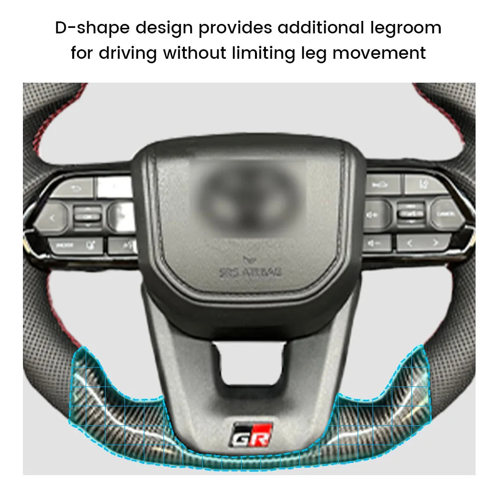 Carbon Fiber Steering Wheel For Toyota GT 86 FORTUNER FJ Cruiser HIACE LC70/76/79 Land Cruiser CROWN ALPHARD VELLFIRE HILUX