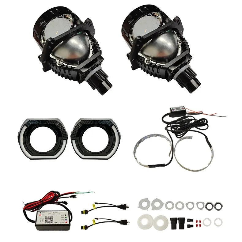 RGB Chasing Color Adjustable Frozen Angry Eye Shroud LED Projector H4 Headlight Retrofit Kits for Landcruiser
