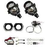 RGB Chasing Color Adjustable Frozen Angry Eye Shroud LED Projector H4 Headlight Retrofit Kits for Landcruiser