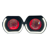 RGB Chasing Color Adjustable Frozen Angry Eye Shroud LED Projector H4 Headlight Retrofit Kits for Landcruiser