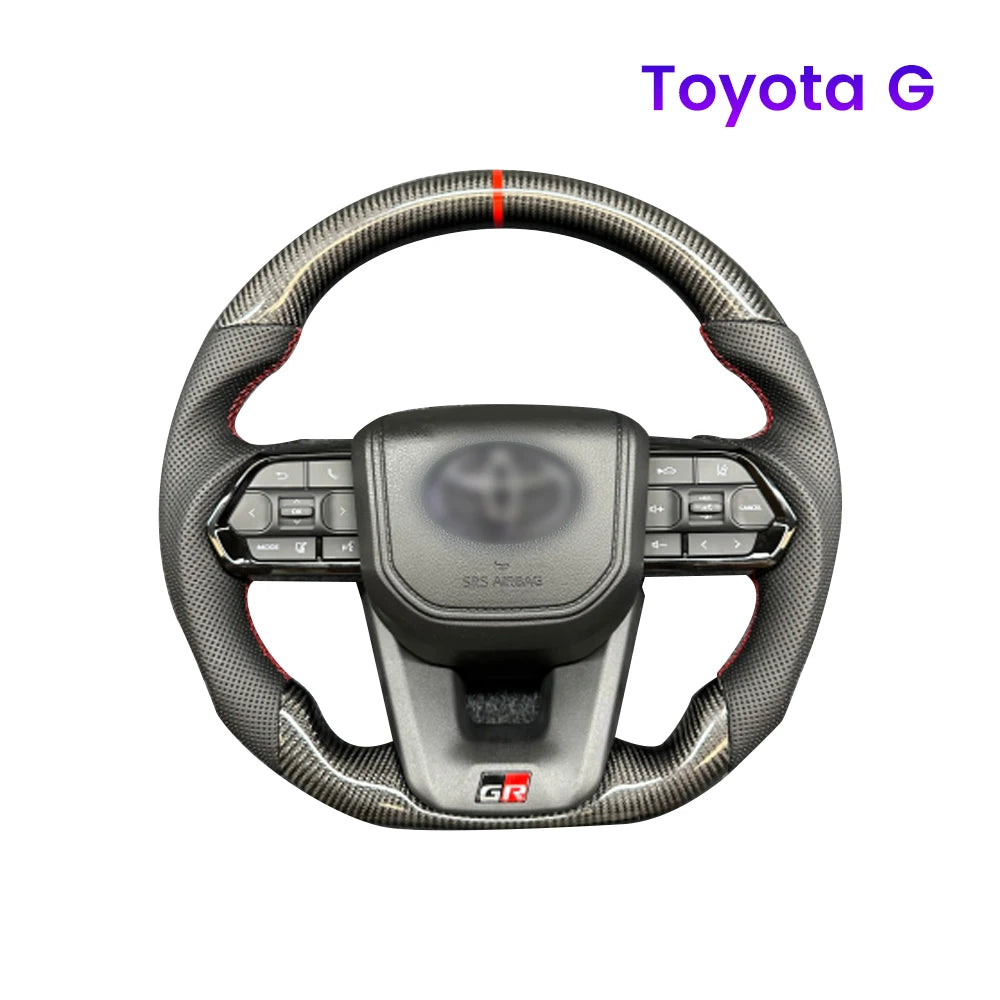 Carbon Fiber Steering Wheel For Toyota GT 86 FORTUNER FJ Cruiser HIACE LC70/76/79 Land Cruiser CROWN ALPHARD VELLFIRE HILUX