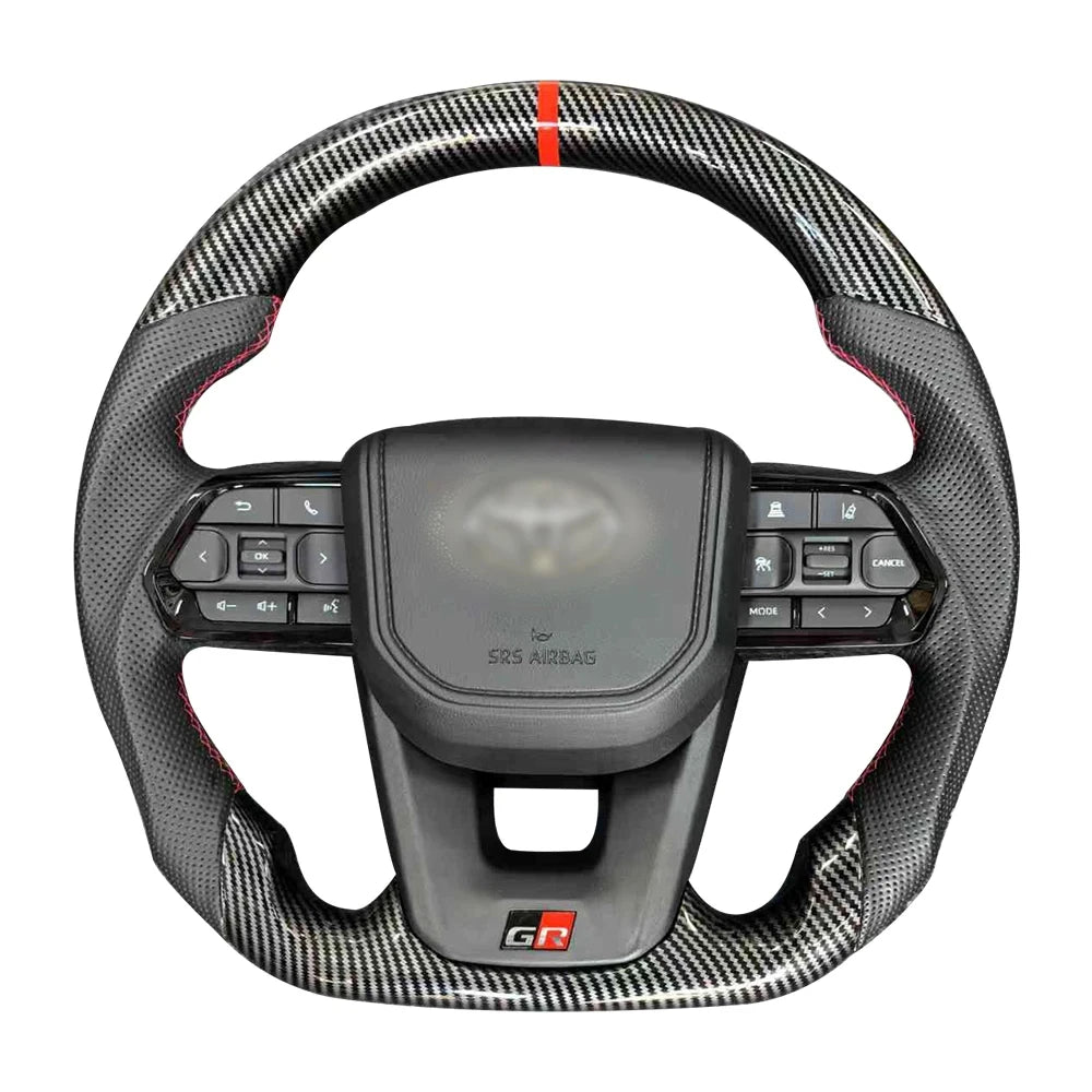 Carbon Fiber Steering Wheel For Toyota GT 86 FORTUNER FJ Cruiser HIACE LC70/76/79 Land Cruiser CROWN ALPHARD VELLFIRE HILUX