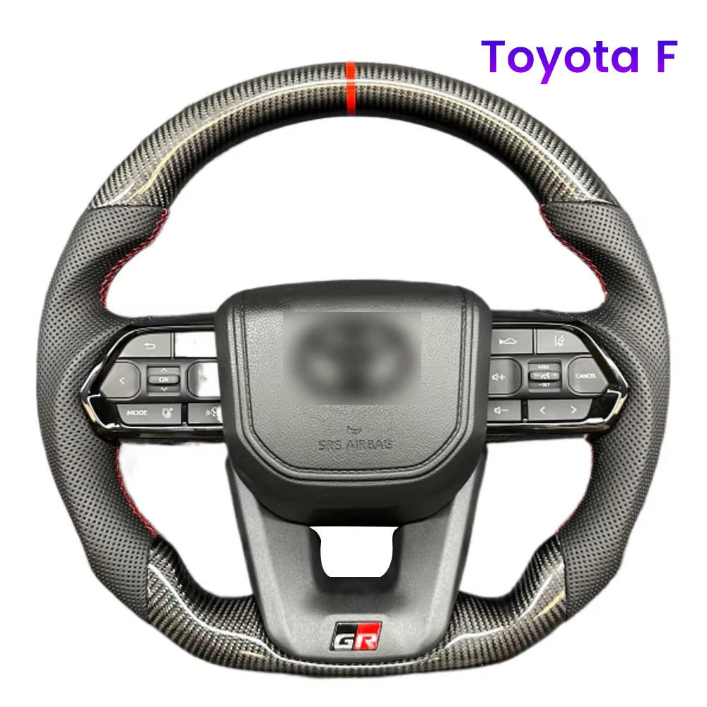 Carbon Fiber Steering Wheel For Toyota GT 86 FORTUNER FJ Cruiser HIACE LC70/76/79 Land Cruiser CROWN ALPHARD VELLFIRE HILUX